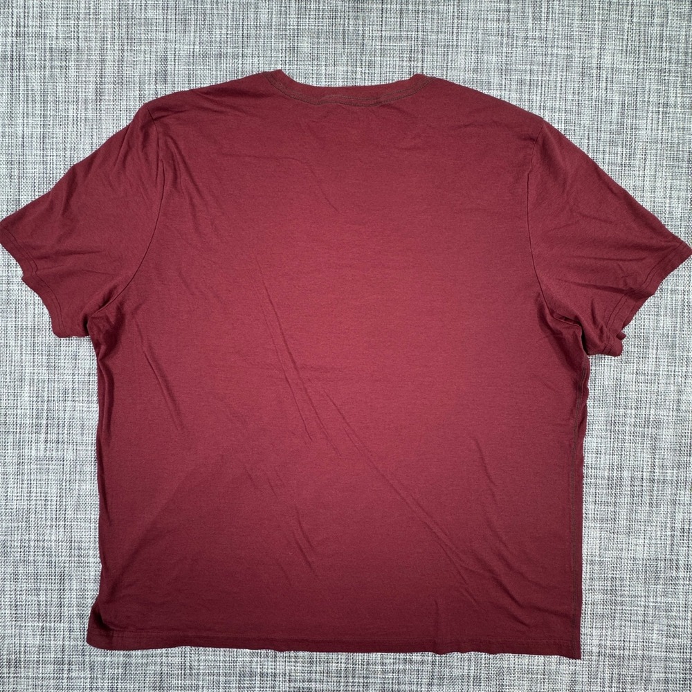 LL Bean Mens XL Mountain Logo Graphic T Shirt Burgundy Slightly Fitted Casual - Picture 2 of 7